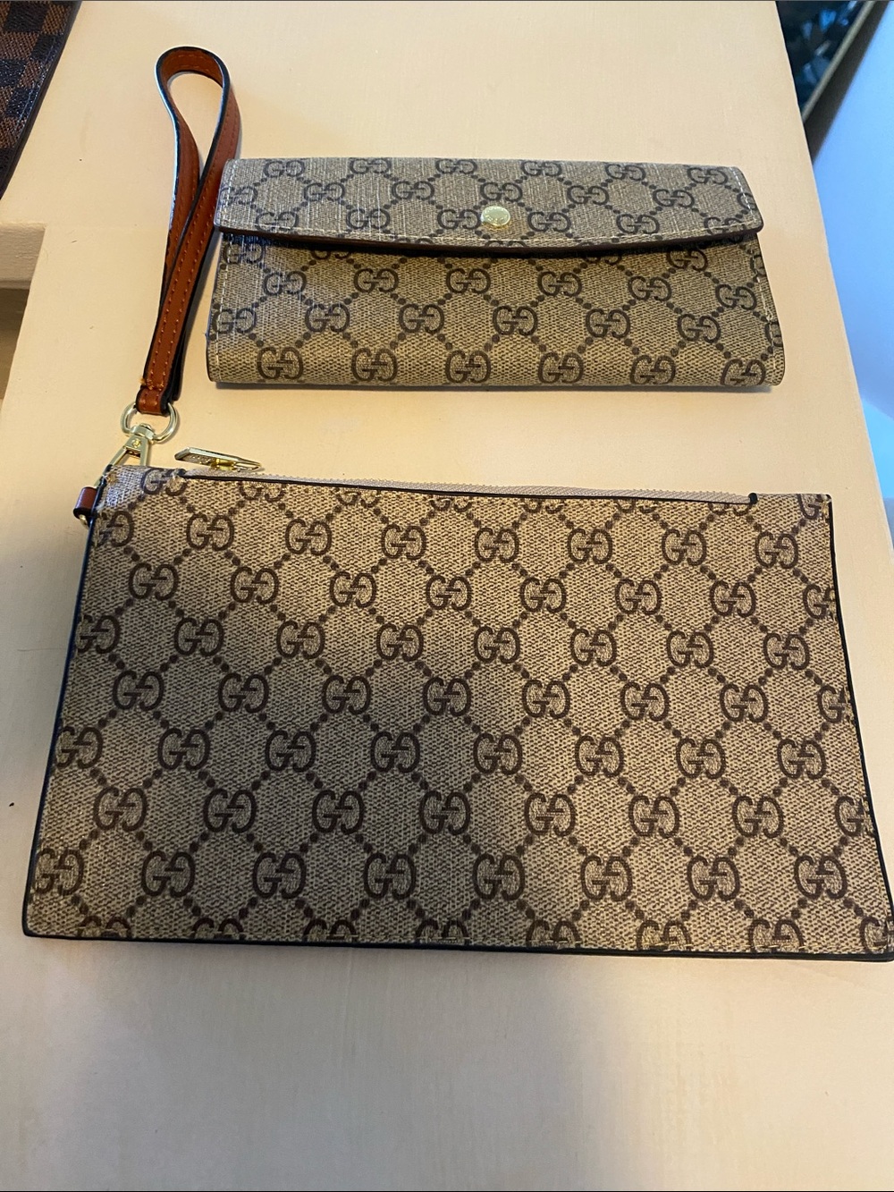 Signature Monogram Continental Wallet in Brown